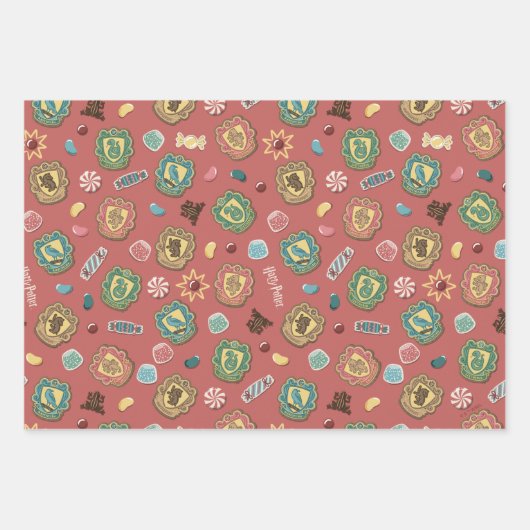 HOGWARTS™ Houses Holiday Cookies Muster Geschenkpapier Set (Vorderseite 2)