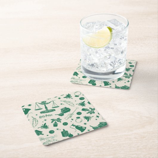 HOGWARTS™ Klassenmuster Rechteckiger Pappuntersetzer (Vor Ort)