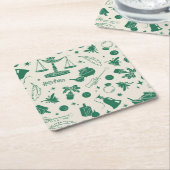 HOGWARTS™ Klassenmuster Rechteckiger Pappuntersetzer (angewinkelt)