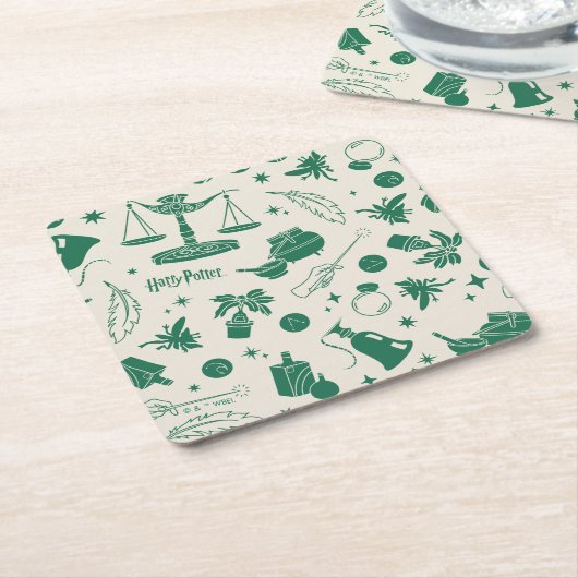 HOGWARTS™ Klassenmuster Rechteckiger Pappuntersetzer (angewinkelt)