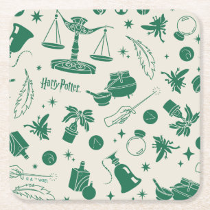 HOGWARTS™ Klassenmuster Rechteckiger Pappuntersetzer