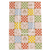 HOGWARTS™ QUIDDITCH™ Team Checker Muster Mittlere Geschenktüte (Rückseite)