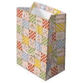 HOGWARTS™ QUIDDITCH™ Team Checker Muster Mittlere Geschenktüte (Rückseite Schrägansicht)