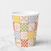 HOGWARTS™ QUIDDITCH™ Team Checker Muster Pappbecher (Vorderseite)