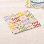 HOGWARTS™ QUIDDITCH™ Team Checker Muster Rechteckiger Pappuntersetzer (angewinkelt)