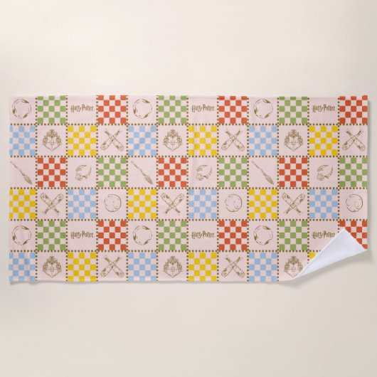 HOGWARTS™ QUIDDITCH™ Team Checker Muster Strandtuch (Vorderseite)