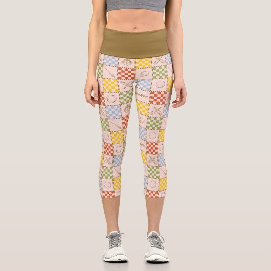 HOGWARTS™ QUIDDITCH™ Team Checker Pattern Capri Leggings (Vorderseite)