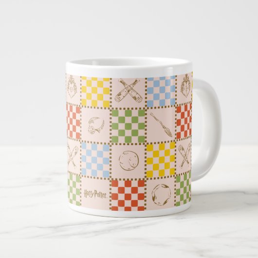 HOGWARTS™ QUIDDITCH™ Team Checker Pattern Jumbo-Tasse (Vorderseite Rechts)