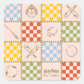 HOGWARTS™ QUIDDITCH™ Team Checker Pattern Quadratischer Aufkleber (Vorderseite)