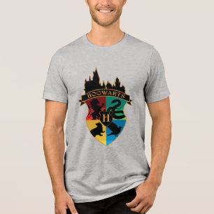 HOGWARTS™ Schloss-Wappen-Haus-Stolz-Abzeichen Tri-Blend Shirt