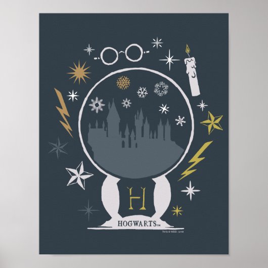 HOGWARTS™ Schneekugel-Grafik Poster (Vorne)