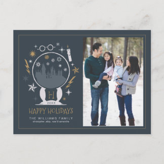 HOGWARTS™ Snow Globe - Happy Holidays - Foto Feiertagspostkarte