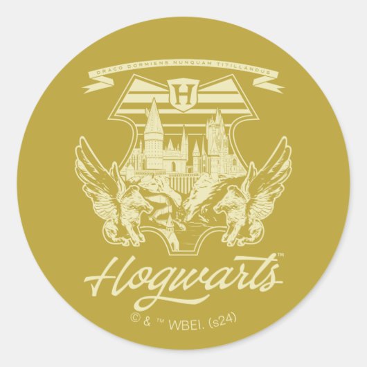 HOGWARTS™ Winged Shield Graphic Runder Aufkleber (Vorderseite)