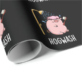 Hogwash Funny Pig Pun Dark BG Geschenkpapier (Rolleneckpunkt)