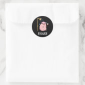 Hogwash Funny Pig Pun Dark BG Runder Aufkleber (Tasche)
