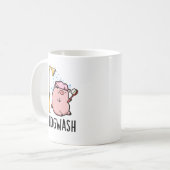 Hogwash Funny Pig Pun Kaffeetasse (Vorderseite Links)
