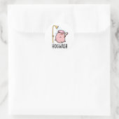 Hogwash Funny Pig Pun Runder Aufkleber (Tasche)