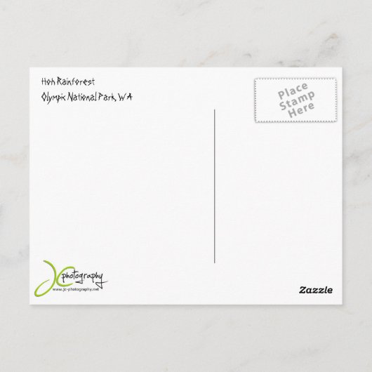 Hoh Rainforest, Washington Staat, Postcard Postkarte (Rückseite)