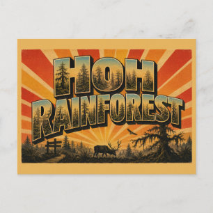 Hoh-Regenwald WA Moosiger Urwald Kunst Postkarte