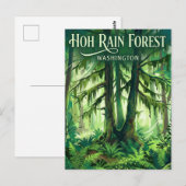 Hoh-Regenwald Washington Postkarte (Vorne/Hinten)