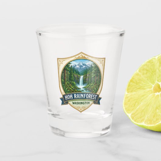 Hoh-Regenwald Washington Schnapsglas (Vorderseite)