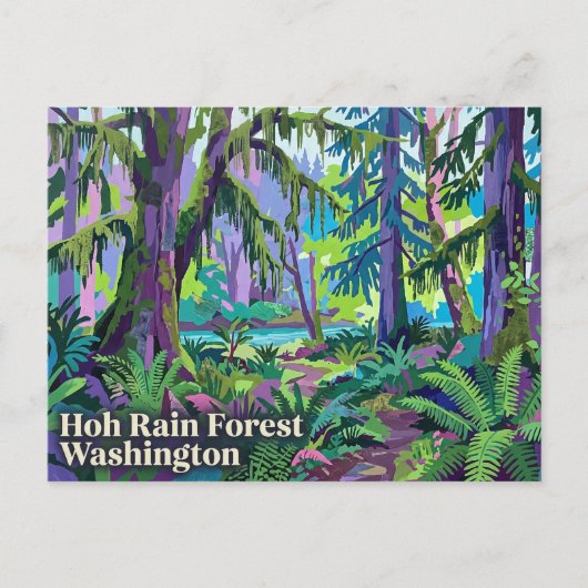 Hoh-Regenwald Washington USA Postkarte (Vorderseite)