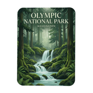 Hoh-Regenwald Wasserfall Washington Magnet