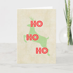 Hohabo reindeer santa Rot grüne Weihnachtsfeier Feiertagskarte