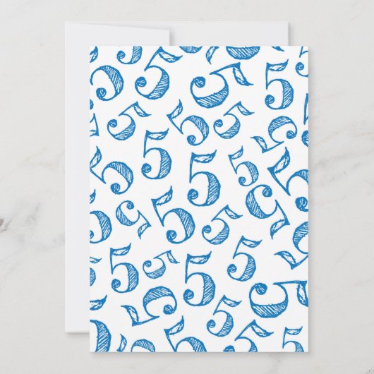 Hohe 5. Geburtstag Einladung blau (Rückseite)