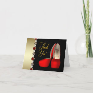 Hohe Absätze Schuhe Perlen Schwarz Rot Gold Danke