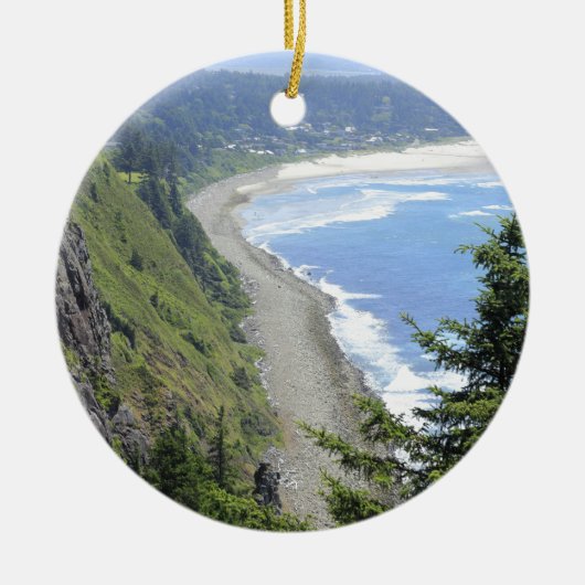 Hohe Ansicht von Oregon-Küste Keramik Ornament (Vorne)