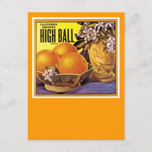 Hohe Ball-Kalifornien-Orangen Postkarte (Vorderseite)
