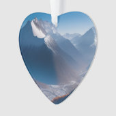 Hohe Bergspitzen Datiertes Foto nach Maß Ornament (Vorderseite)