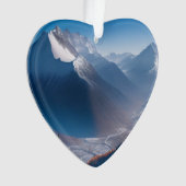 Hohe Bergspitzen Datiertes Foto nach Maß Ornament (Vorderseite)