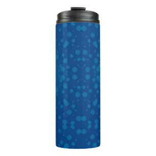 Hohe blaue Reisebecher mit schwarzem Deckel Thermosbecher