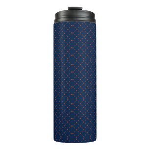 Hohe blaue Reisebecher mit schwarzem Deckel Thermosbecher