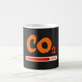 Hohe CO2-Verschmutzung, farbig Kaffeetasse
