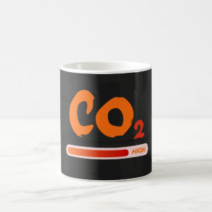 Hohe CO2-Verschmutzung, farbig Kaffeetasse