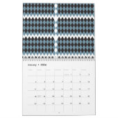 hohe Darstellung von Damast-Grafik-Gras, Kalender (Jan 2026)