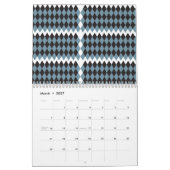 hohe Darstellung von Damast-Grafik-Gras, Kalender (Mär 2027)