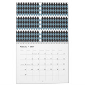 hohe Darstellung von Damast-Grafik-Gras, Kalender (Feb 2027)