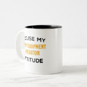 Höhe des Bedieners der schweren Ausrüstung Zweifarbige Tasse (Vorderseite Links)