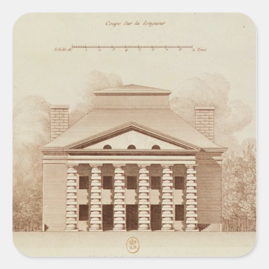 Höhe des Hauses des Direktors des Salzes Quadratischer Aufkleber (Vorderseite)