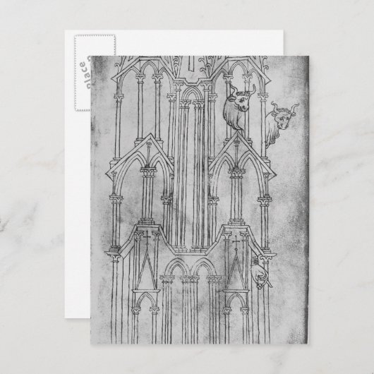 Höhe des Turms der Kathedrale Postkarte (Vorne/Hinten)