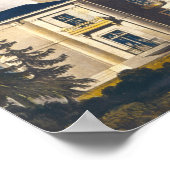 Höhe einer Italienischen Villa oder Jagdhütte Poster (Ecke)