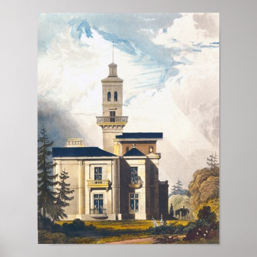 Höhe einer Italienischen Villa oder Jagdhütte Poster (Vorne)