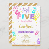 Hohe Einladung von fünf Geburtstagen (Vorne/Hinten)