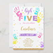 Hohe Einladung von fünf Geburtstagen (Vorderseite)