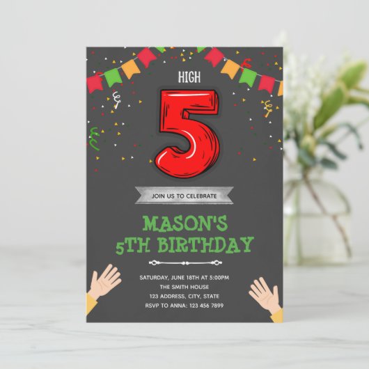 Hohe Einladung zu fünf Jahren (Stehend Vorderseite)