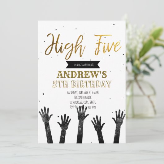 Hohe Einladung zu fünf Jahren (Stehend Vorderseite)